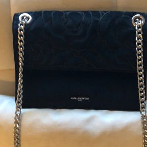 Karl Lagerfeld velvet handbag